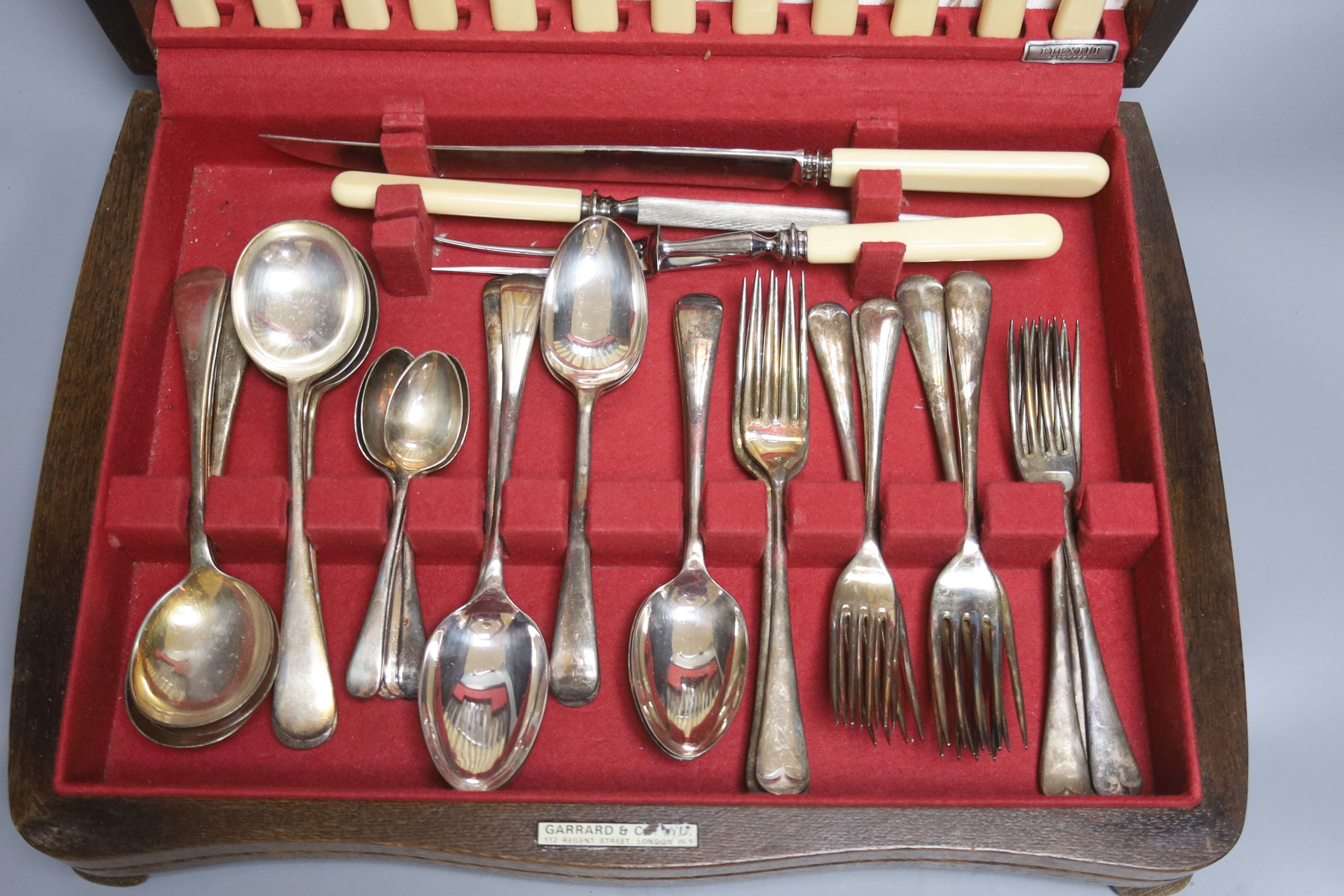 A Garrard & Co plated canteen of cutlery